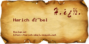 Harich Ábel névjegykártya